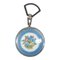 Blaue Guilloche Emaille Floral und Sterling Silber Make-up Kompakt, Anfang 20. Jh. 1