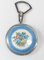 Blaue Guilloche Emaille Floral und Sterling Silber Make-up Kompakt, Anfang 20. Jh. 4