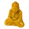 Chinesische geschnitzte gelbe Eigelb-Buddha-Figur, 19. Jh. 1