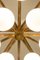 Large Brass and Opaline Chandelier by Angelo Lelli 6