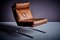 Fauteuil Swing Slipper en Cuir Marron par Reinhold Adolf pour Cor, 1960s 9