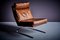 Swing Slipper Brown Leather Lounge Chair by Reinhold Adolf for Cor, 1960s 9