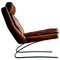 Swing Slipper Brown Leather Lounge Chair by Reinhold Adolf for Cor, 1960s 1