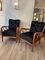1950s Paolo Buffa Cherry Wood and Black Velvet Armchairs by Paolo Buffa, Image 11