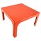Square Fiberglass Side Table in Orange, 1970s 1