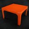 Square Fiberglass Side Table in Orange, 1970s 5
