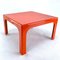 Orangefarbener Quadratischer Beistelltisch aus Fiberglas, 1970er 6