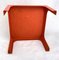 Square Fiberglass Side Table in Orange, 1970s, Image 2