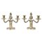 Napoleon III Silvered Bronze Candleholders, Set of 2 1