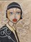 Samantha Millington, Wire Head Dress after Yohji Yamamoto, 2000s, Acrylic & Pastel on Canvas, Image 1