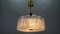 Lámpara de araña Mid-Century redonda de cristal de hielo atribuida a Doria, años 70, Imagen 18