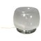 Italian Space Age Round Table Lamp in Metal Opaline and Transparent Glass, 1970s 1