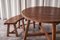 Mesa de comedor escandinava rústica y bancos de pino, años 20. Juego de 3, Imagen 7