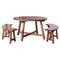 Scandinavian Rustic Dining Table and Benches in Pine, 1920s, Set of 3 1