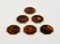 Faux Tortoiseshell Acrylic Glass & Brass Coasters by by Christian Dior, Italy, 1970s, Set of 6, Image 4