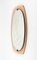 Mid-Century Oval Pink Glass Wall Mirror attributed to Veca, Italy, 1970s 13