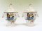 French Sevres Porcelain Lidded Pots with Parrots, Set of 2 1