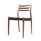 Dining Room Chairs Model 78 with Black Paper Cord by Niels Möller, Denmark, 1960s, Set of 6, Image 2