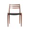 Dining Room Chairs Model 78 with Black Paper Cord by Niels Möller, Denmark, 1960s, Set of 6, Image 5