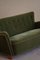Mid-Century Danish Modern 3-Seater Sofa in Green Velvet from Fritz Hansen, 1940s, Image 4