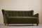 Modernes dänisches Mid-Century 3-Sitzer Sofa aus grünem Samt von Fritz Hansen, 1940er 20