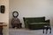 Modernes dänisches Mid-Century 3-Sitzer Sofa aus grünem Samt von Fritz Hansen, 1940er 7
