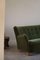 Modernes dänisches Mid-Century 3-Sitzer Sofa aus grünem Samt von Fritz Hansen, 1940er 11