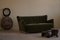 Mid-Century Danish Modern 3-Seater Sofa in Green Velvet from Fritz Hansen, 1940s 8