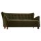 Mid-Century Danish Modern 3-Seater Sofa in Green Velvet from Fritz Hansen, 1940s 1