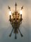Große Vintage Wandlampe im Empire-Stil aus Vergoldetem Holz & Metall, 1950er 2