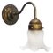 French Frosted Glass & Brass Flower Wall Lamp 3