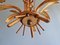 Lámpara de araña Hollywood Regency de metal dorado, años 60, Imagen 18