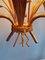 Lámpara de araña Hollywood Regency de metal dorado, años 60, Imagen 7