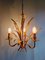 Hollywood Regency Style Chandelier in Gilt Metal, 1960s 2