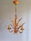 Hollywood Regency Style Chandelier in Gilt Metal, 1960s 1