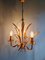 Hollywood Regency Style Chandelier in Gilt Metal, 1960s 4