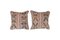 Turkish Square Oushak Rug Pillow Covers, 2010s, Set of 2 1