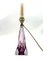 Violette Vintage Tischlampe von Val Saint Lambert 1