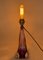 Lámpara de mesa vintage en morado de Val Saint Lambert, Imagen 8