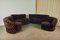 Brown Curved Modular Sofa, 1970s, Set of 4 17