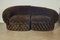 Brown Curved Modular Sofa, 1970s, Set of 4 13