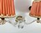 Brass & Acrylic Glass Double Arm Sconces with Shades, France, 1970, Set of 2 6