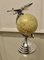 Desk Ornament World Globe with Chrome Model Aeroplane, 1960s 3