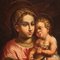Artiste Italien, Vierge à l'Enfant, 1670, Huile sur Toile, Encadrée 15