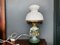 Portuguese Farmhouse Hurricane Gone with the Wind Hand Painted Glass Table Lamp, 1970s 2