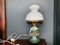 Portuguese Farmhouse Hurricane Gone with the Wind Hand Painted Glass Table Lamp, 1970s, Image 2