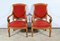 1st Part 19th Century Louis Philippe Cherry Wood Armchairs, Set of 2 1
