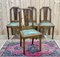 Art Deco Chairs in Walnut and Skai Seats, 1930s, Set of 4, Image 1