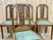Art Deco Chairs in Walnut and Skai Seats, 1930s, Set of 4 7