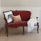 Banco de sofá vintage tapizado en rojo, Imagen 7